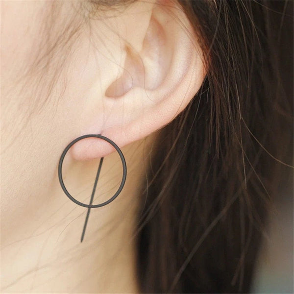 Circle Bar Threader Punk Earrings