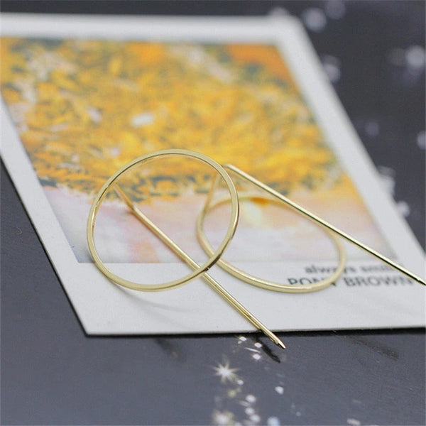 Circle Bar Threader Punk Earrings
