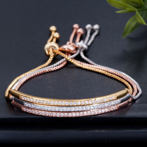 Sleek Crystal Bar Tennis Bracelet