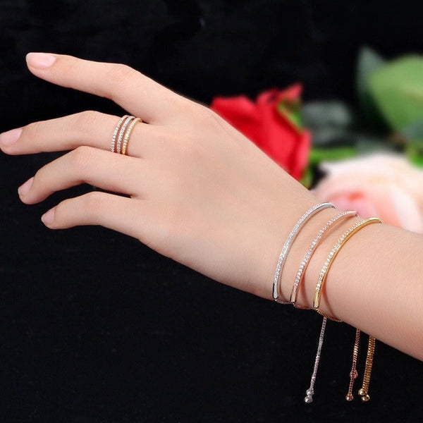 Sleek Crystal Bar Tennis Bracelet