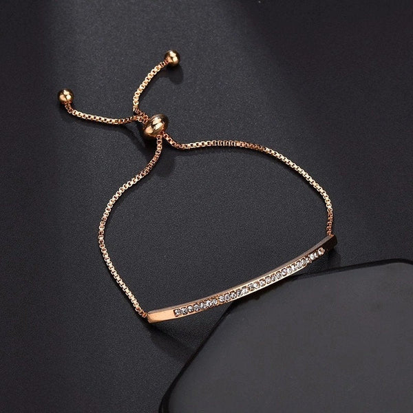 Sleek Crystal Bar Tennis Bracelet