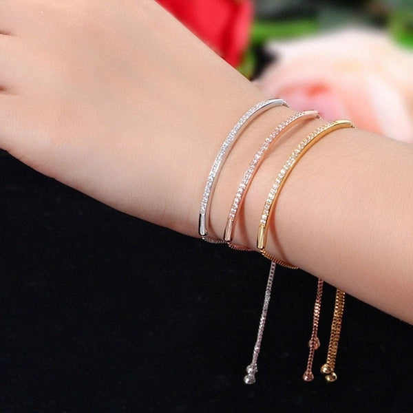 Sleek Crystal Bar Tennis Bracelet