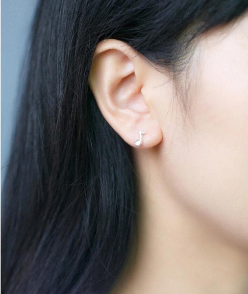 Tiny Musical Notes Stud Earrings