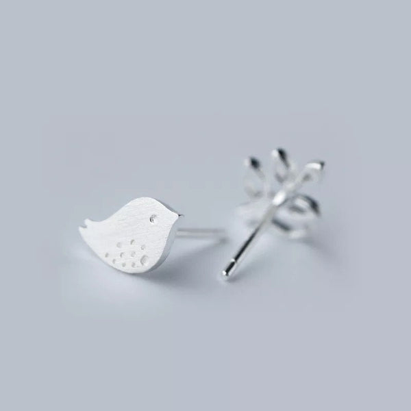 Bird and Leaf Mismatched Earrings
