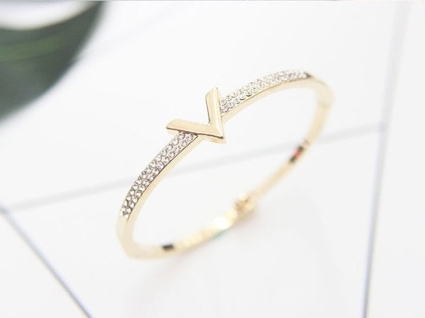 Crystal V Bangle Bracelet