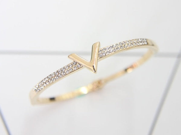 Crystal V Bangle Bracelet