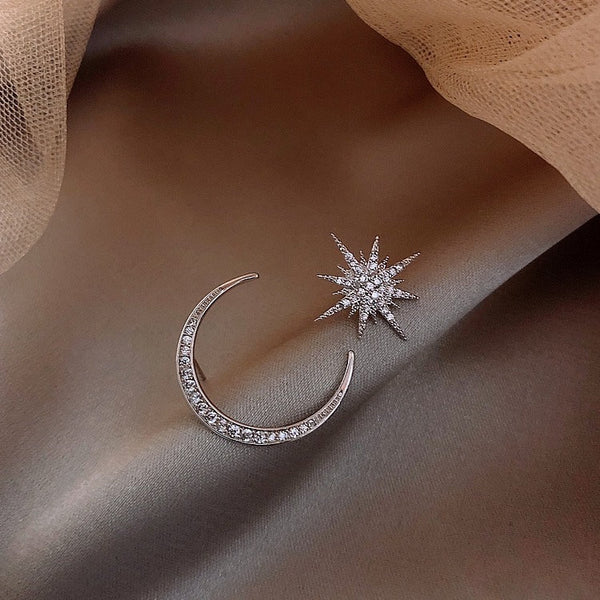 Crescent Moon & Star Studs