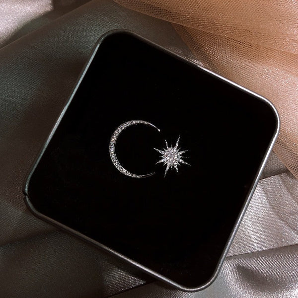 Crescent Moon & Star Studs
