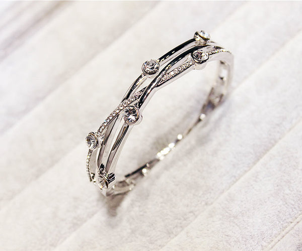 Crystal Cross Weaved Bracelet