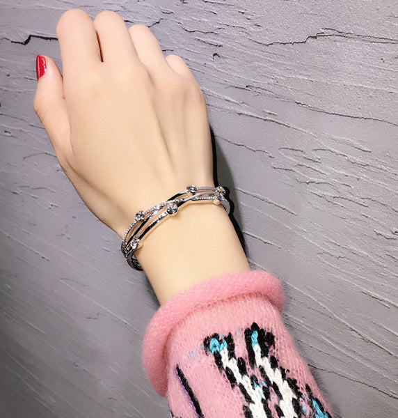 Crystal Cross Weaved Bracelet