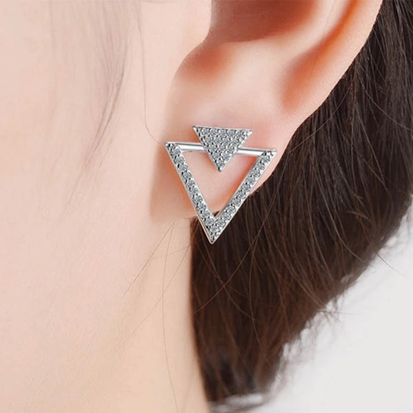 Crystal Triangle Earrings