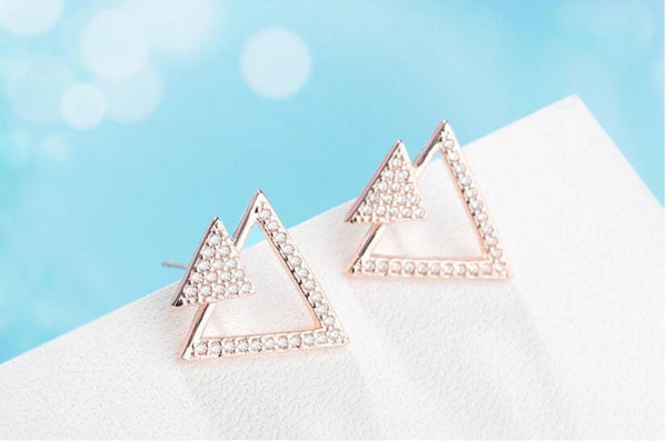 Crystal Triangle Earrings