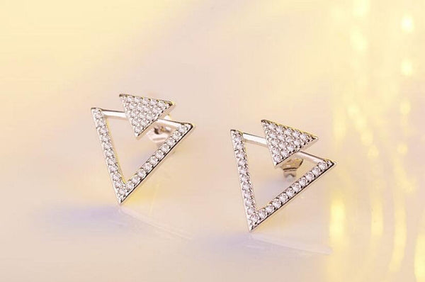 Crystal Triangle Earrings