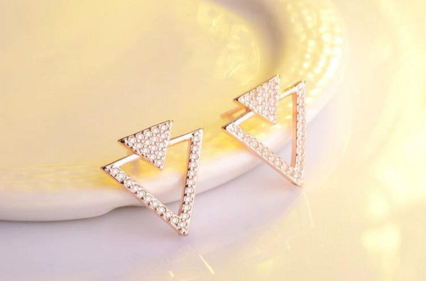 Crystal Triangle Earrings