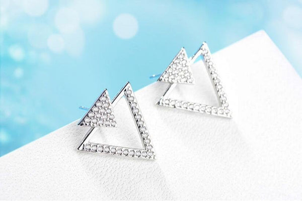 Crystal Triangle Earrings