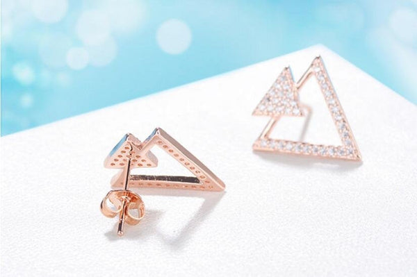 Crystal Triangle Earrings