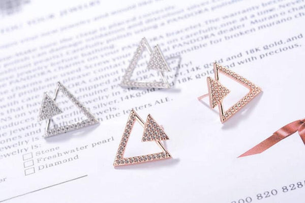 Crystal Triangle Earrings