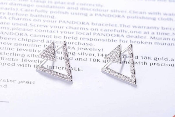 Crystal Triangle Earrings