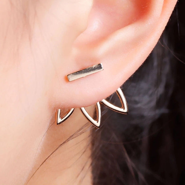 Lotus Flower Ear Jacket Earrings