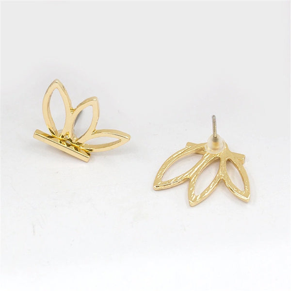Lotus Flower Ear Jacket Earrings