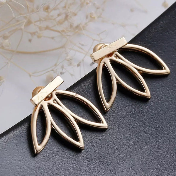 Lotus Flower Ear Jacket Earrings