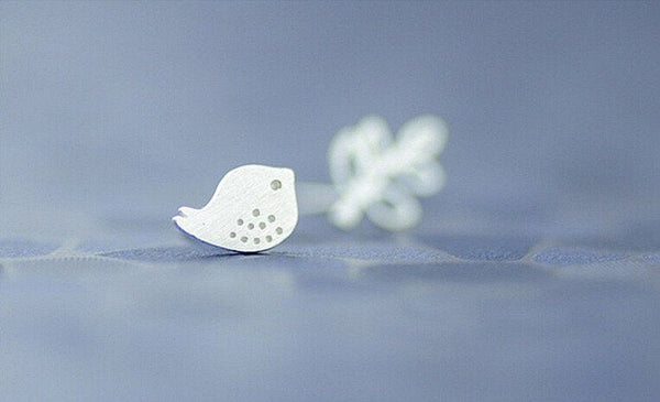 Bird and Leaf Mismatched Earrings