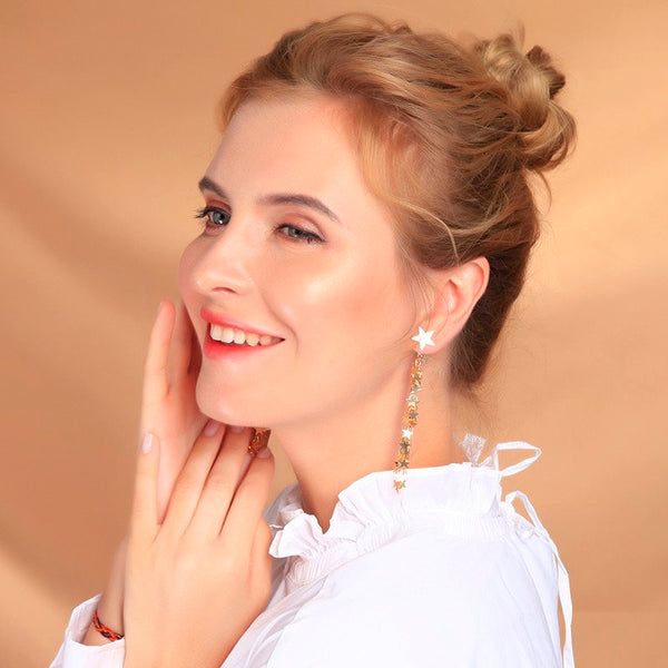 Millions of Stars Dangle Ear Jacket Earrings