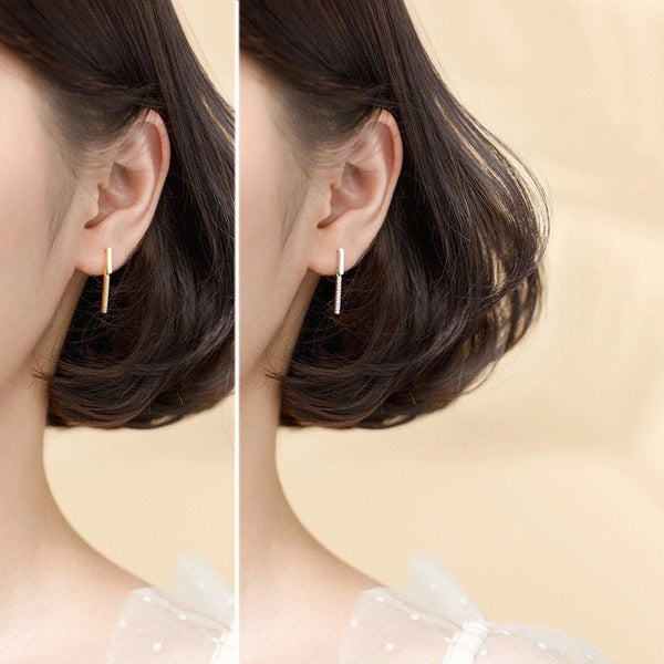 Crystal Dangle Bar Earrings