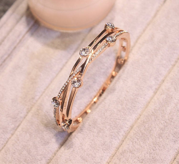 Crystal Cross Weaved Bracelet