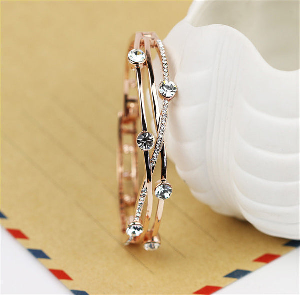 Crystal Cross Weaved Bracelet