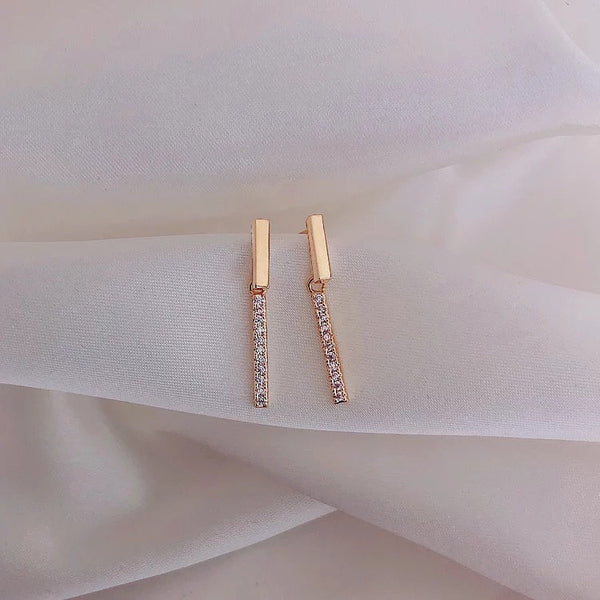 Crystal Dangle Bar Earrings