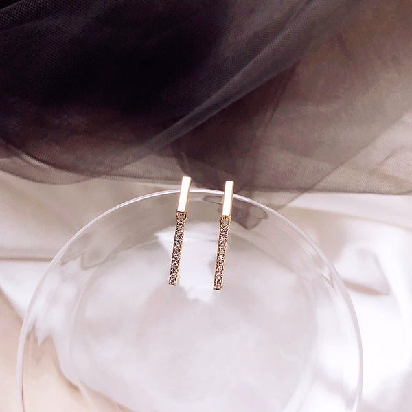 Crystal Dangle Bar Earrings