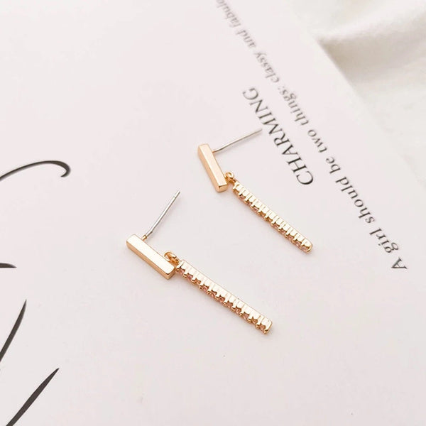 Crystal Dangle Bar Earrings