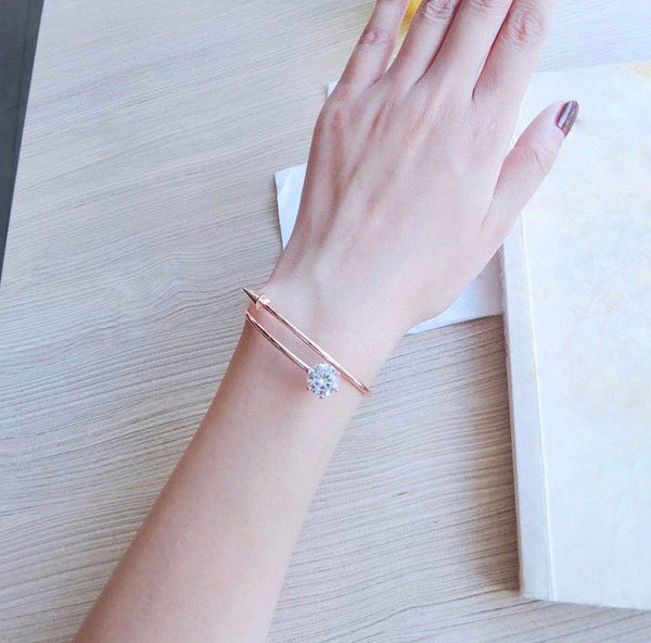 Crystal Arrowhead Open Bangle Bracelet