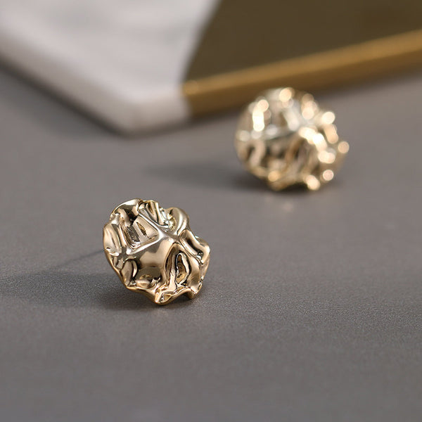 Small Textured Post Disc Stud Earrings