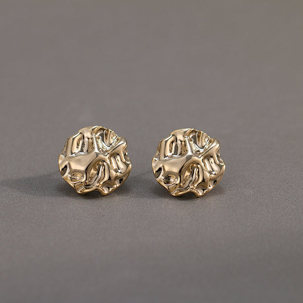Small Textured Post Disc Stud Earrings