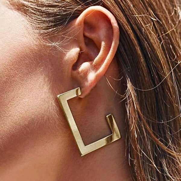Modern Rectangle Hoop Earrings
