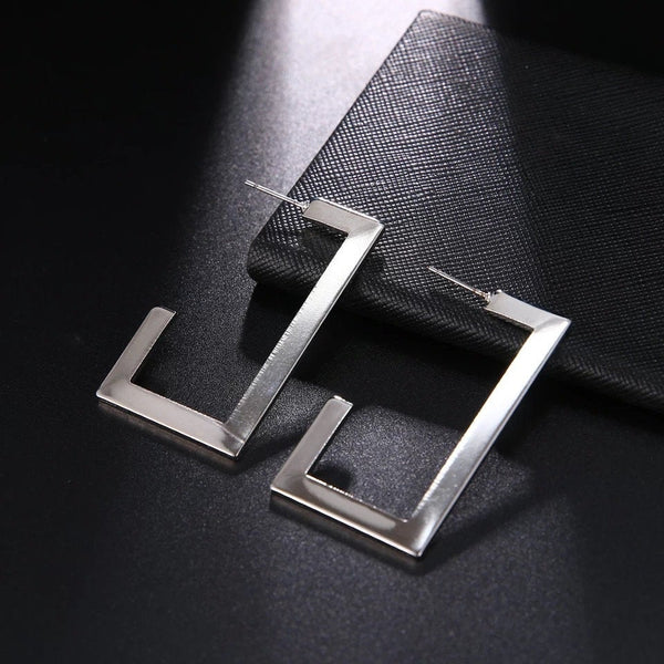 Modern Rectangle Hoop Earrings