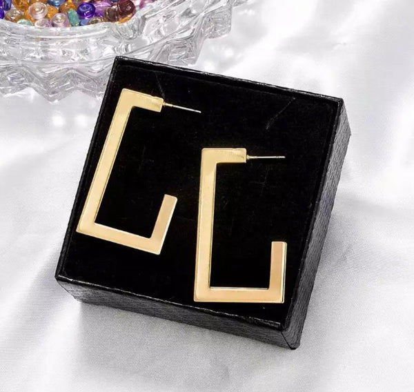 Modern Rectangle Hoop Earrings