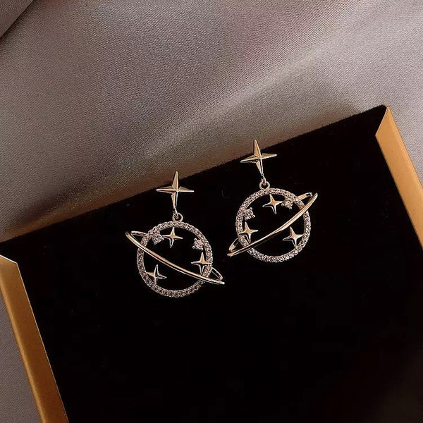 Orbiting Crystal Planet Earrings