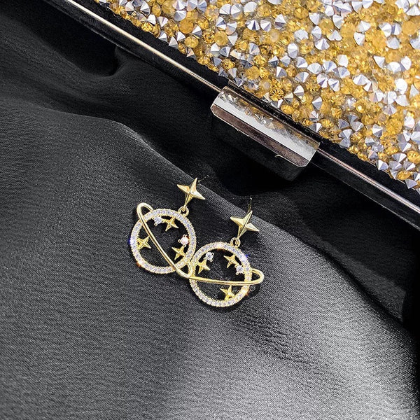Orbiting Crystal Planet Earrings