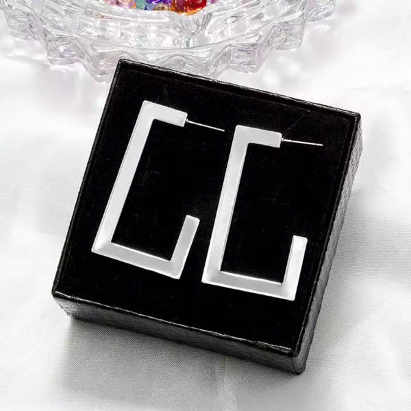 Modern Rectangle Hoop Earrings