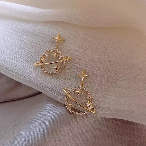 Orbiting Crystal Planet Earrings