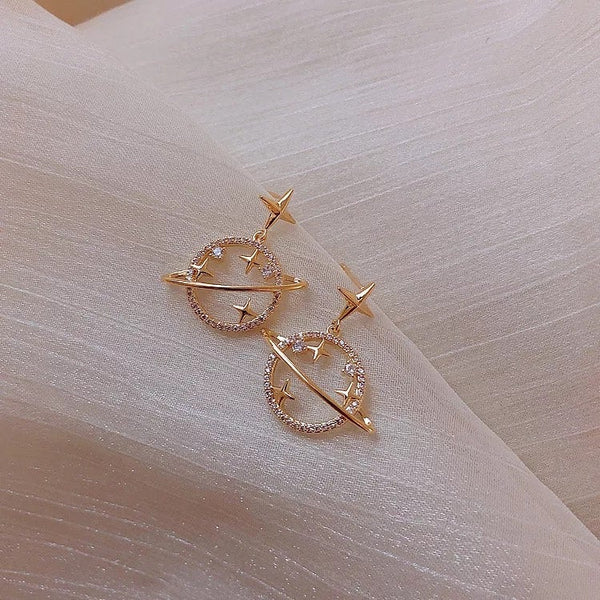 Orbiting Crystal Planet Earrings