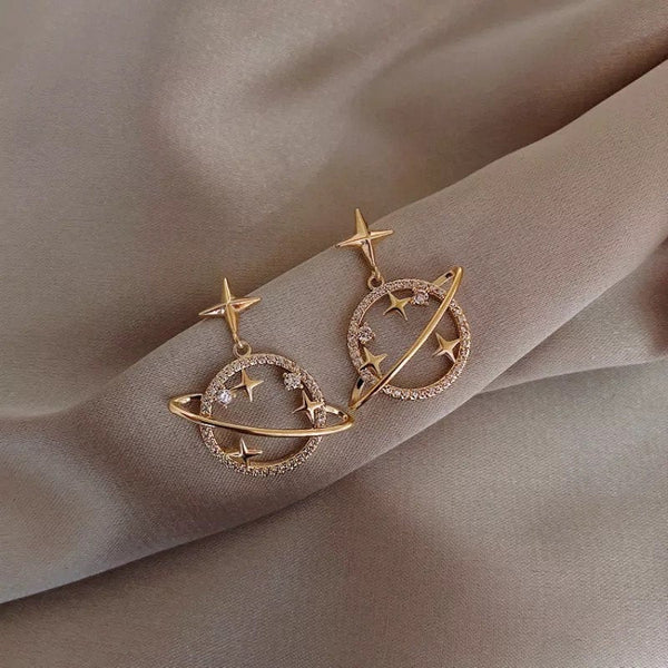 Orbiting Crystal Planet Earrings