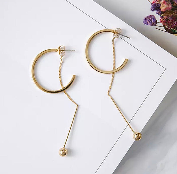 Vintage Circle and Bar Earrings