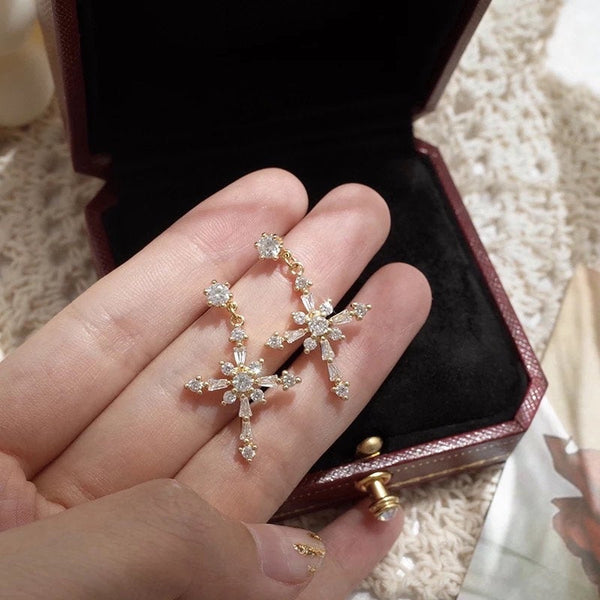 Crystal Cross Earrings