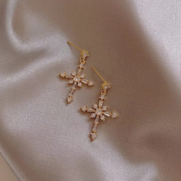Crystal Cross Earrings