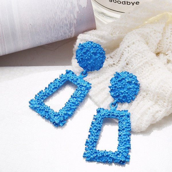 Rectangle Textured Statement Earrings