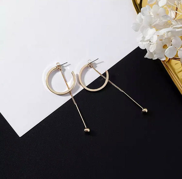 Vintage Circle and Bar Earrings